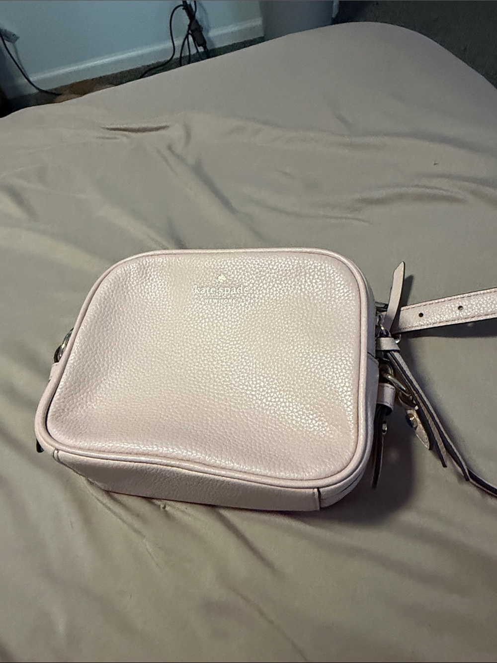 kate spade light pink pebbled leather crossbody